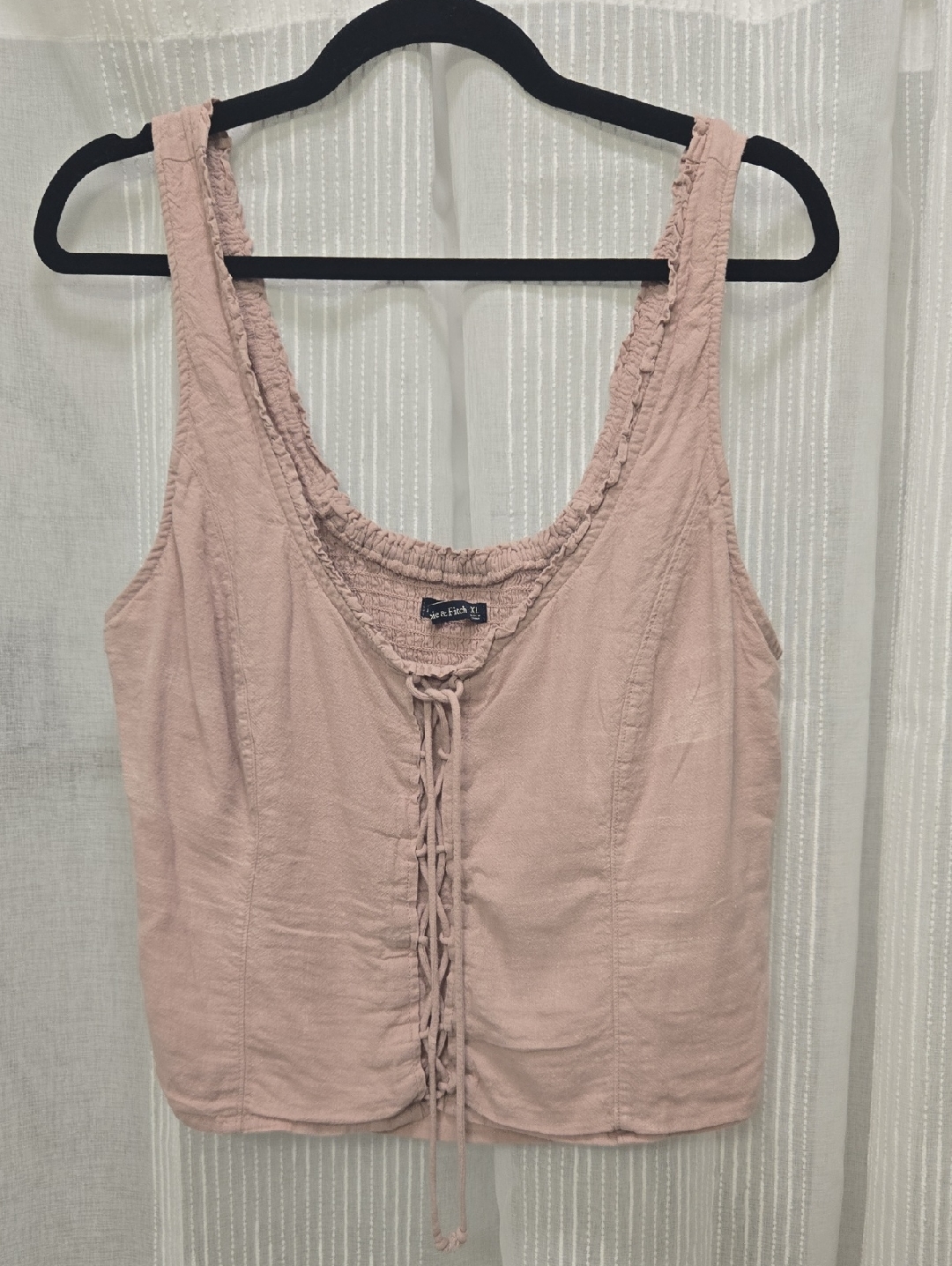 Abercrombie & Fitch Blush Pink Lace-Up Scoop Camisole
